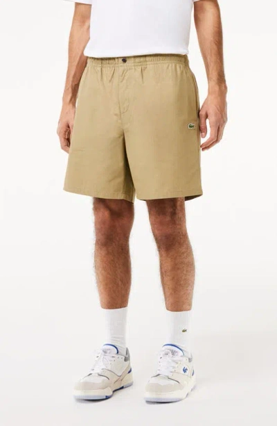 LACOSTE RELAXED COTTON TWILL SHORTS