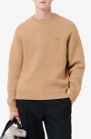 Lacoste Relax Fit Wool Sweater In Viennese/agathe Chine