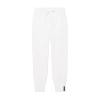 LACOSTE RELAXED FIT WHITE TROUSERS