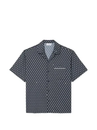 Lacoste Relaxed-fit Camp-collar Shirt In Blue
