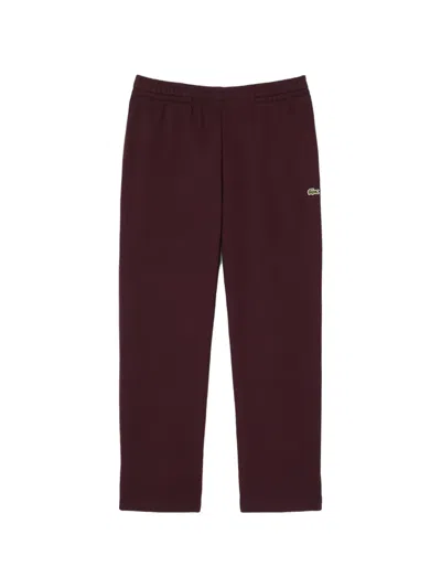 Lacoste Relaxed-fit Logo-patch Track Pants In Red