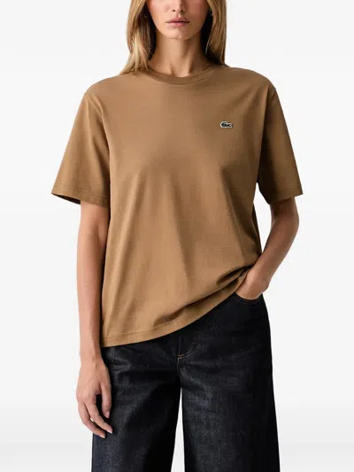Lacoste Relaxed-fit Soft-cotton T-shirt In Brown