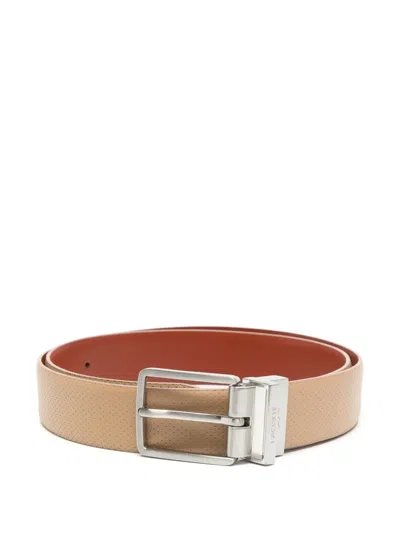 Lacoste Reversible Leather Belt In Neutrals