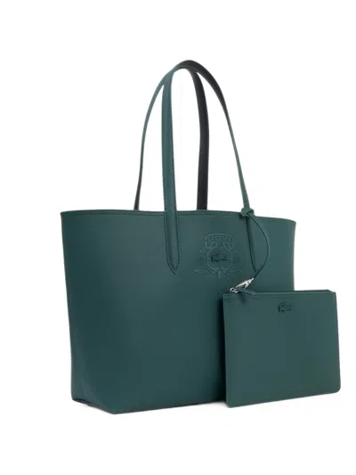 Lacoste Reversible Tote With Pouch In Black