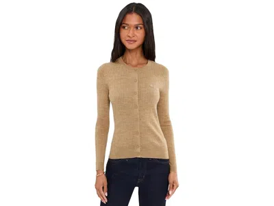 Lacoste Women's Rib Knit Merino Wool Cardigan - M (38) In Brown