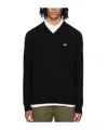 Lacoste Classic Fit Crewneck Sweatshirt In Black