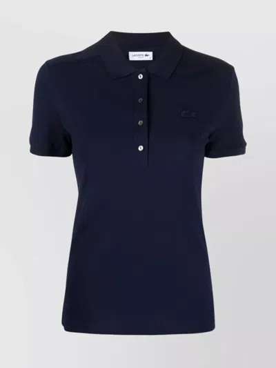 LACOSTE RIBBED COLLAR COTTON POLO SHIRT