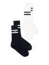 Lacoste Ribbed Cotton Socks In Blue