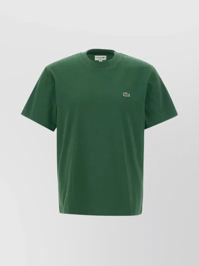 Lacoste Ribbed Crew Neck Men's Cotton T-shirt In Green