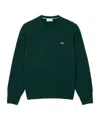 Lacoste Wool Crew Neck Sweater In Green
