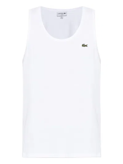 Lacoste Ribbed-knit Top In White