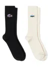 Lacoste Ribbed Logo Socks In Multi