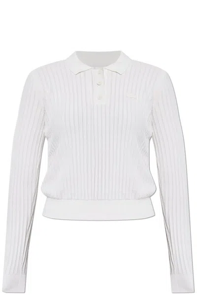 Lacoste Long Sleeve Polo Top In White