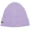 Lacoste Ribbed Wool Beanie - Unisex In Purple In Purple