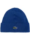 LACOSTE RIBBED WOOL BEANIE