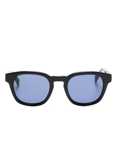 Lacoste Ribbon Square-frame Suglasses In 黑色