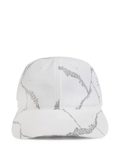 Lacoste Ripstop Marble-print Baseball Cap In Green