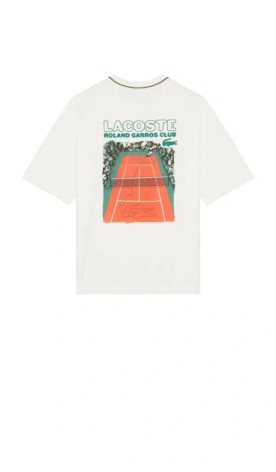 Lacoste Roland Garros Edition Jersey T-shirt In White