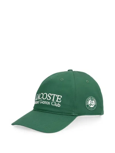 Lacoste Roland Garros Logo-embroidered Baseball Cap In Green