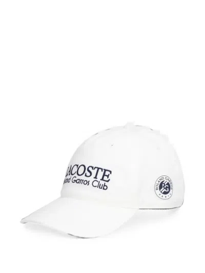 Lacoste Roland Garros Logo-embroidered Baseball Cap In White