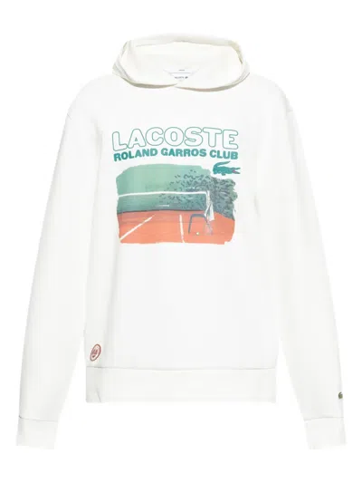Lacoste Rolland Garros Club Hoodie In White