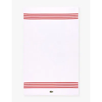 Lacoste L Courtline Striped Organic-cotton B In Rouge