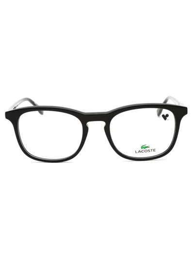 Lacoste Round Acetate Unisex Eyeglasses In Black