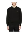 Lacoste Mens Crew Neck Fleece Sweatshirt In Black