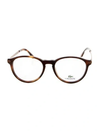 Pre-owned Lacoste Round Eyeglasses In Brown