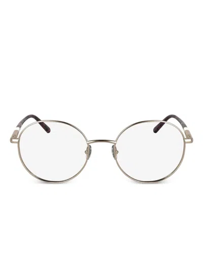 Lacoste Round-frame Glasses In Gold