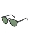 Lacoste Round-frame Sunglasses In Black