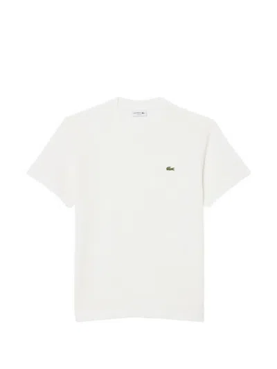 Lacoste Logo Embroidered Crew Neck T-shirt In White