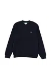 Lacoste Crew Neck Long Sleeve Ribbed Sweater In Black
