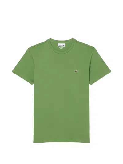 Lacoste Mens Crew Neck Pima Cotton Jersey T-shirt In Green