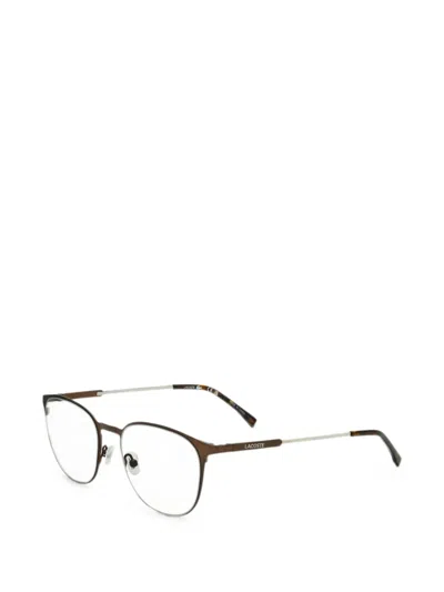 Lacoste Round-frame Glasses In Brown