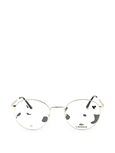 Lacoste Round-frame Glasses In Silver