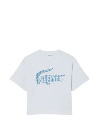 Lacoste Kids' Round-neck Graphic T-shirt In White