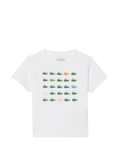 Lacoste Kids' Round-neck Logo T-shirt In White