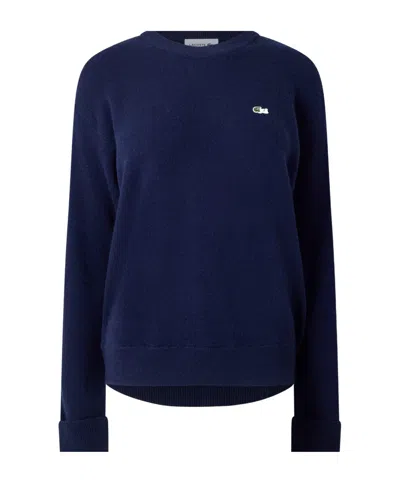 Lacoste Round-neck Sweater In Blue