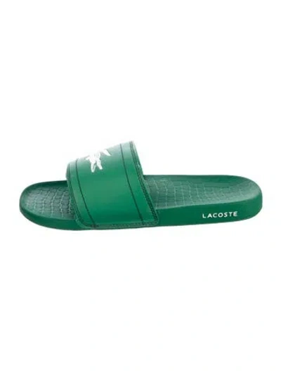 Pre-owned Lacoste Rubber Slides In Green
