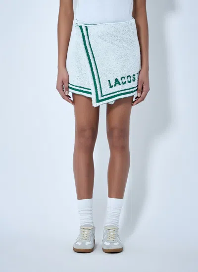 Lacoste Runway Bouclé Knit Mini Skirt In White