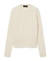 Lacoste Runway Cashmere Cable Knit Cardigan In Neutral