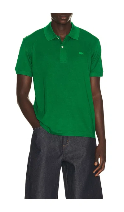 Lacoste Runway Classic Fit Silk Pique Polo Shirt In Green
