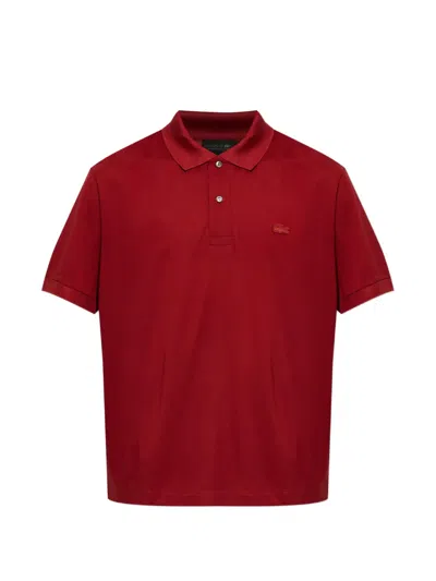 Lacoste Runway Classic-fit Silk Piqué Polo Shirt In Red