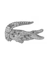 Lacoste Runway Crocodile Brooch In Brown