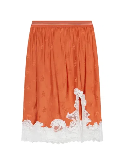 Lacoste Runway Landscape Skirt In Orange