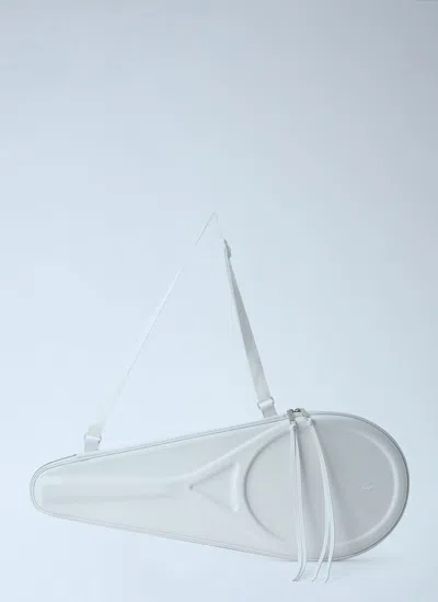 Lacoste Runway Large Leather Racket Bag In White