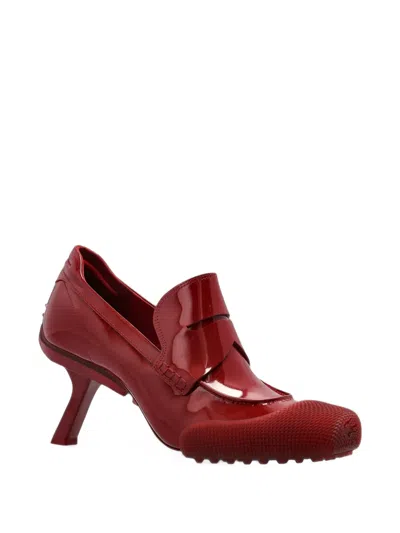 Lacoste Runway Leather Matchday Heels Pumps In Burgundy