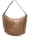 Lacoste Runway Lenglen Xl Pleated Shoulder Bag In Brown
