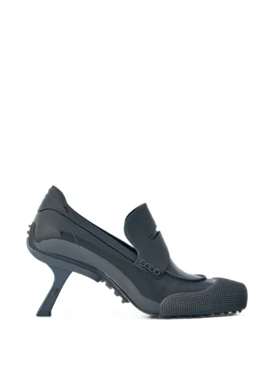 Lacoste Runway Matchday Patent Leather Heeled Pumps In Gray